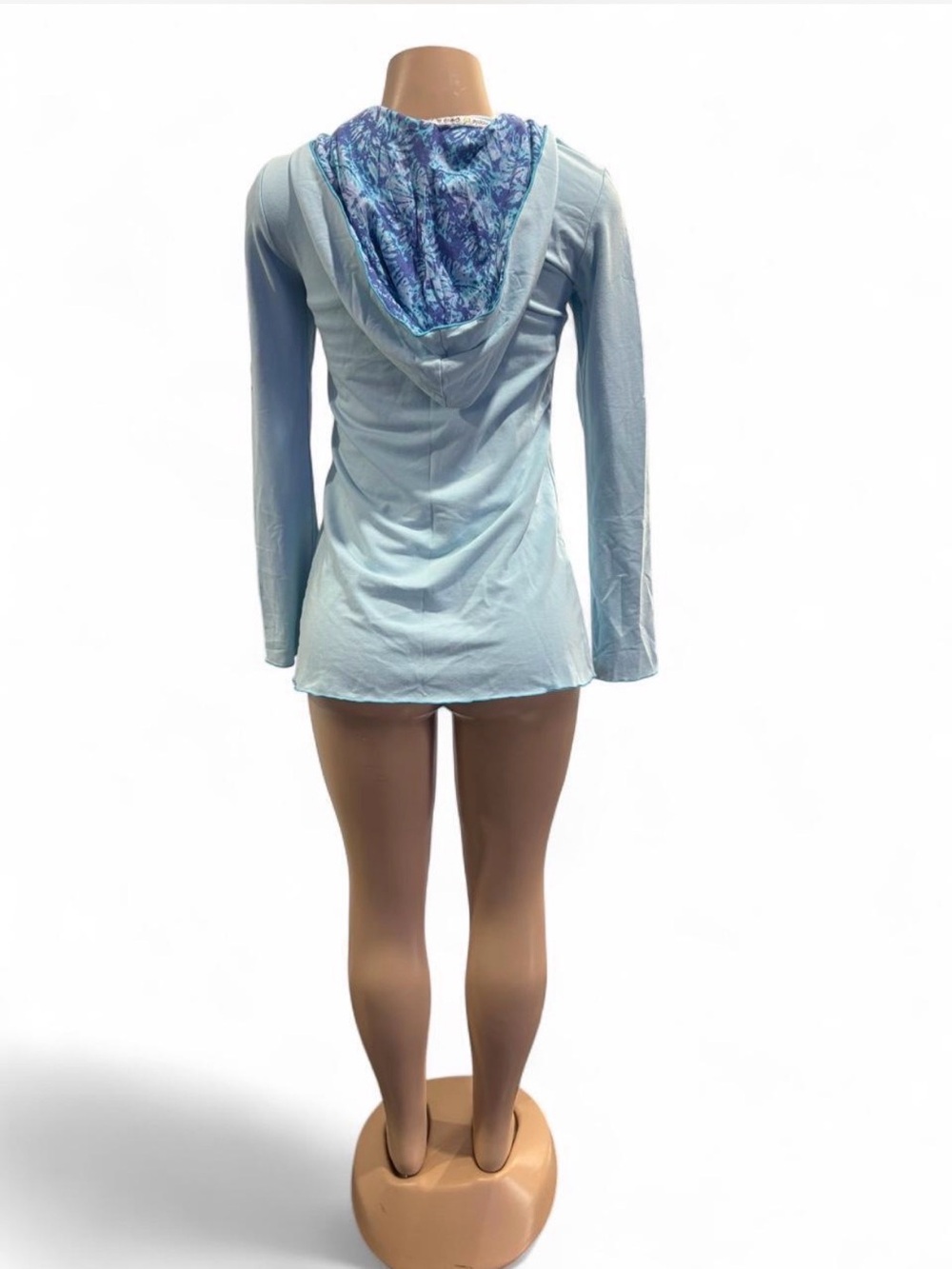 Green Apple Light Blue Hooded Open-Front Cardigan - Picture 6 of 8